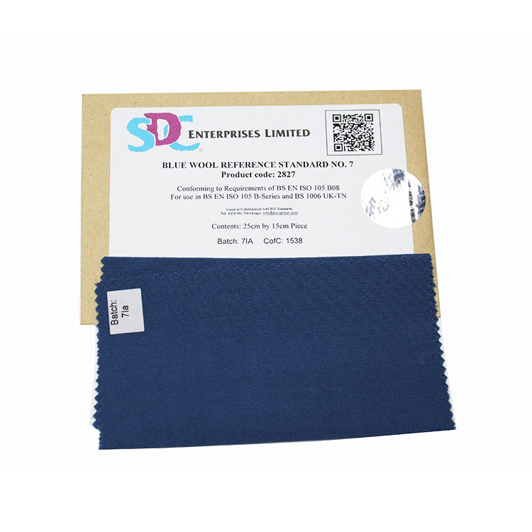 英国SDC #2827 耐光试验蓝羊毛布7号（15 cmx 25cm ）
